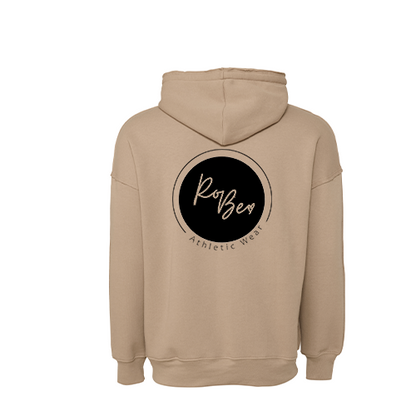 Tan Raw Seam Hoodie- LARGE LOGO BACK